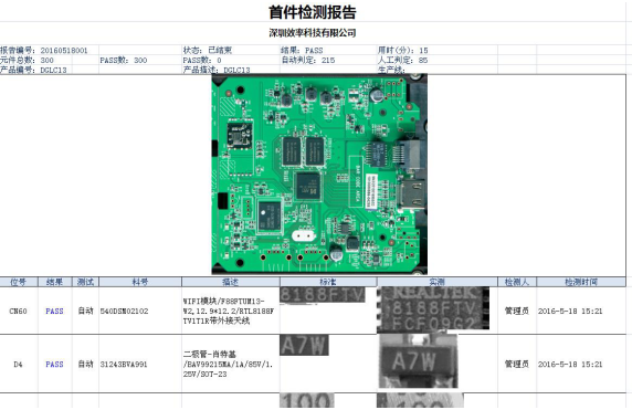 SMT首件檢測報告